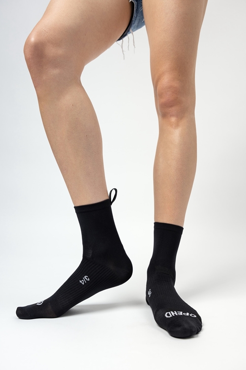 OPEND Socks 3/4 2.0 Black on Black- sport socks - 02
