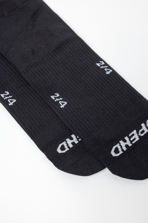 OPEND Socks 2/4 2.0 Black on Black- Sport Socken - 05