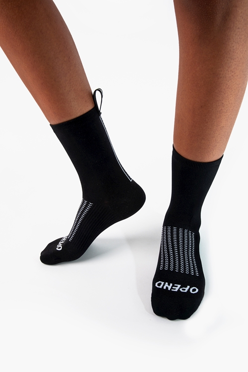 OPEND Socks 3/4 Black on black- sport socks - 02