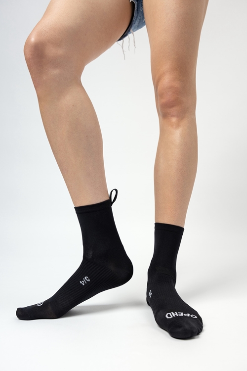 OPEND Socks 3/4 2.0 Black on Black- Sport Socken - 02